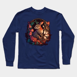 Rabbit and flowers Long Sleeve T-Shirt